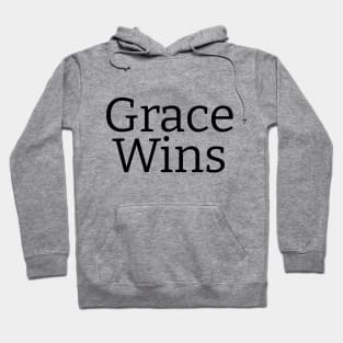 Grace Wins  | Christian Design |Typography Hoodie